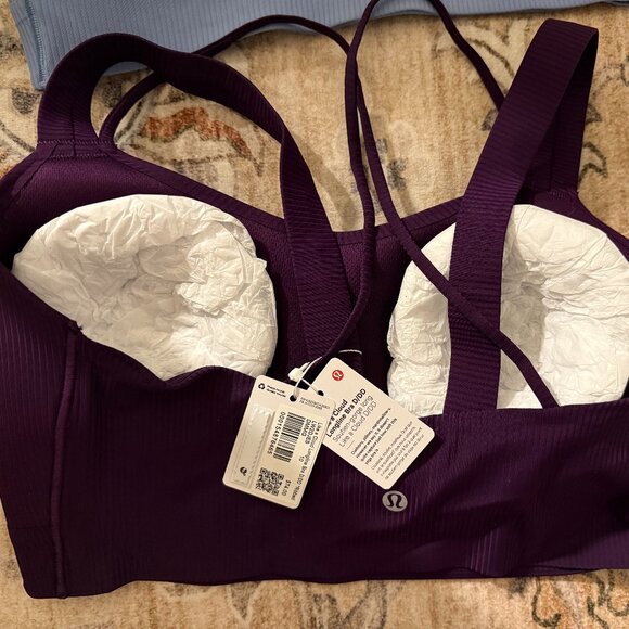 Lululemon Like a Cloud Ribbed Longline Bra Size 10 D/DD - Purple - Picture 3 of 4